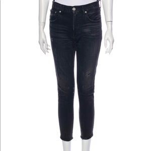 Moussy skinny dark grey distressed jeans 26